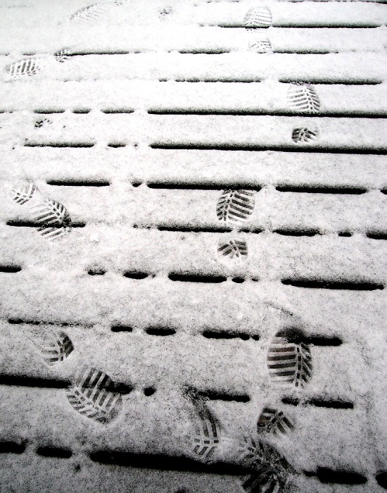 My footsteps on the deck ... the first of many no doubt.