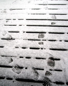 footprints in snow