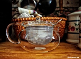 A glass teapot