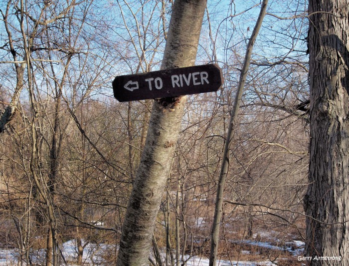 In case you aren't sure, follow the sign. There's a river there!