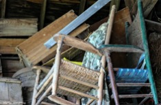 In the barn's loft