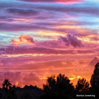 Sunset in Arizona -- can you count the colors? I can't because of how they blend