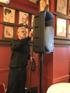 Tom hooking up one of the speakers