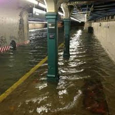Flooded subway station after Hurricane Sandy